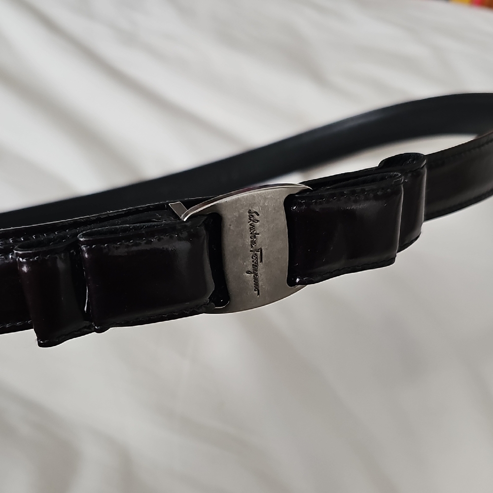 Ferragamo Patent Leather Bow Belt